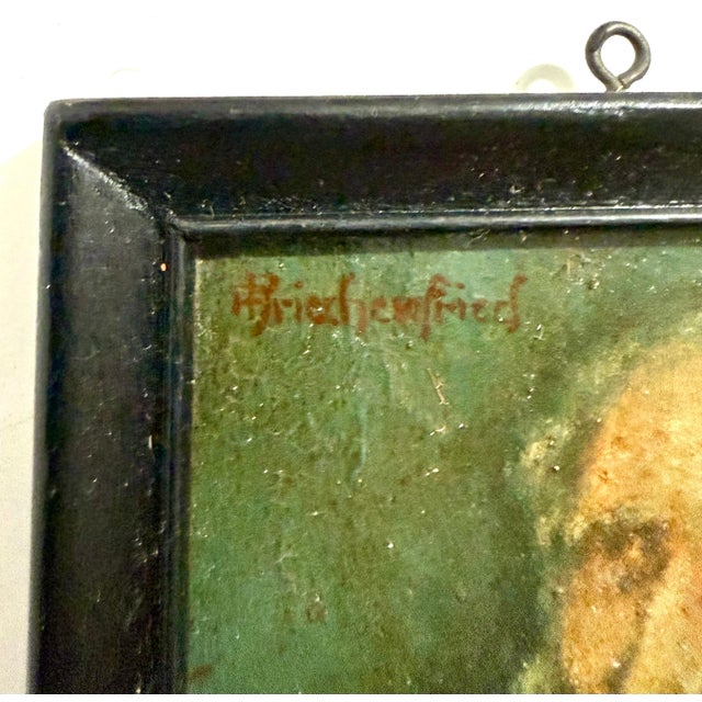 Modern Alois Priechenfried, Austrian Jewish Art the Rabbi Judaica Miniature Oil Painting Alois Priechenfried For Sale - Image 3 of 7