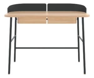 Slate Grey Metal Victor Desk in Natural Oak by Harto