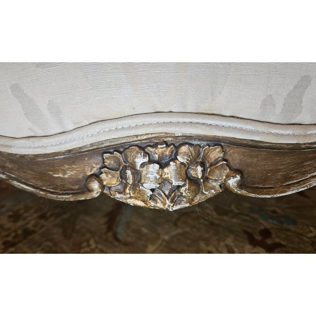 Late 19th Century Pair of French-Style Louis XV Bergere Chairs and an Ottoman For Sale - Image 12 of 18