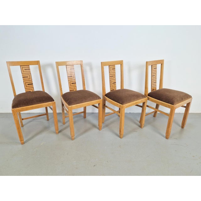 Brown Arts and Crafts Dining Chairs, 1930s, Set of 4 For Sale - Image 8 of 14