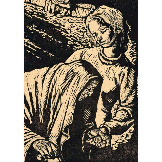 Rudolf Nehmer (1912 Bobersberg - 1983 Dresden), Blessed are the merciful, 1948. Woodcut on yellowish wove paper, 18.8 cm x...