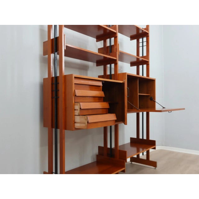 Wood Mid-Century Modern Italian Teak Bookcase, 1960s For Sale - Image 7 of 15
