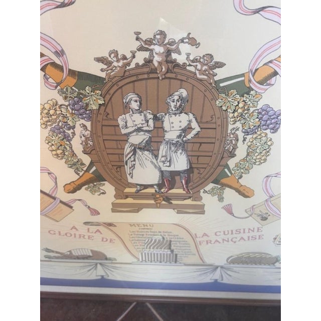 French Hermes a La Gloire De La Cuisine Francaise Scarf For Sale - Image 3 of 3