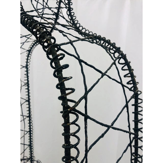 Black Antique Victorian Bent Wire Plant Stand For Sale - Image 8 of 12