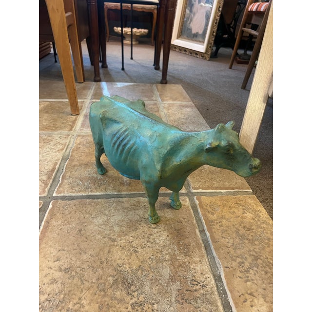 1920’s Butcher Shop Beef Dairy Creamery Cow Cattle Display Heavy Cast Iron For Sale - Image 4 of 10