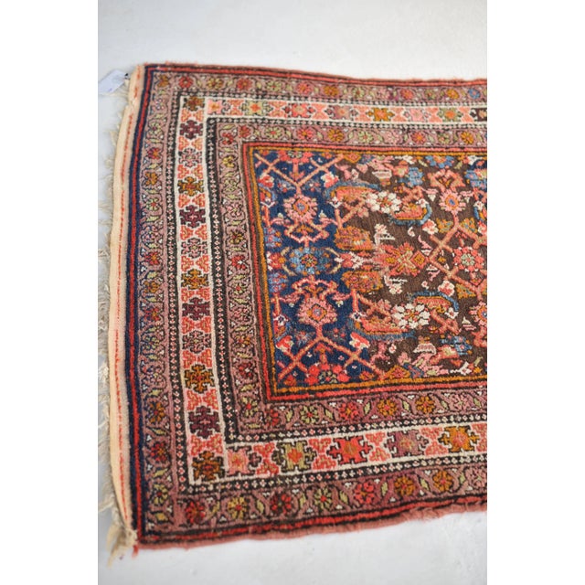 Textile 1940s Water Garden Runner Rug , 4 x 15.5 For Sale - Image 7 of 11