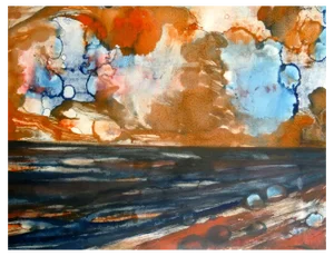 Dzidra Ezergaile, On a Light Day by the Sea, 1966, Watercolor on Paper