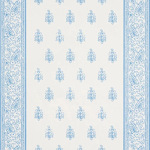 Contemporary Schumacher Katsura Stripe II Wallpaper In Chambray For Sale - Image 3 of 4