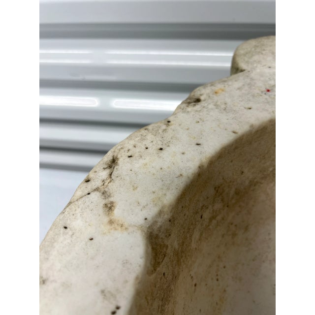 Large 18th Century, Italian or French White Marble Mortar Phenomenal Patina For Sale - Image 9 of 12