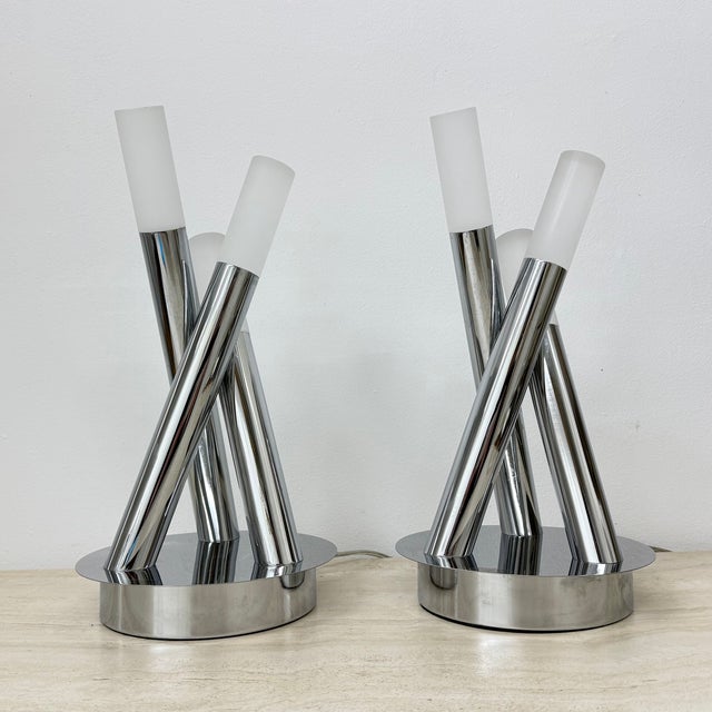 Silver German Table Lamp from Wofi Leuchten, 1990s Set of 2 For Sale - Image 8 of 18