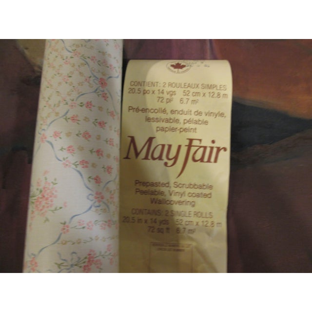 Vintage 1980s Floral Diamond Motif Wallpaper For Sale - Image 15 of 15