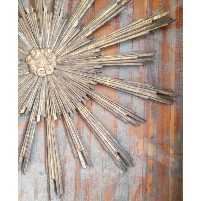 19th or 20th Century Italian Baroque Style Giltwood Carved Sunburst For Sale - Image 4 of 18
