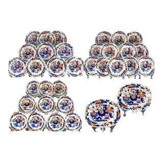 Coalport Porcelain Imari Japan Pattern Part Dinner Service, 34 Pieces Circa 1820 For Sale