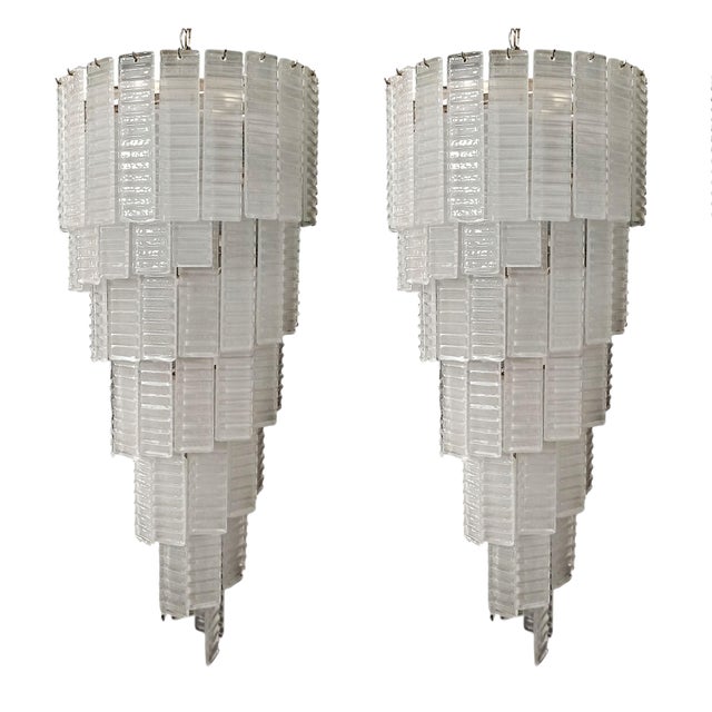 Large Murano Glass Chandeliers, Set of 2 For Sale