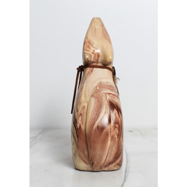 Vintage Hand Carved Soapstone Howling Wolf Figurine For Sale In Milwaukee - Image 6 of 11