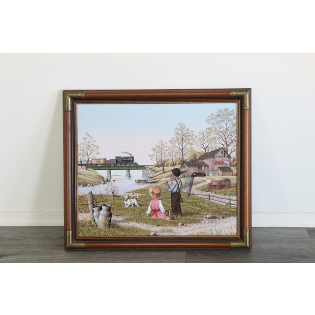 Paint Late 20th Century Serigraph " Kid Playing" For Sale - Image 7 of 7