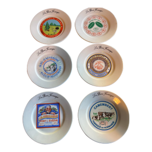 1970s French Provincial Earthenware Cheese Plate Service by Saint Amand - Set of 6