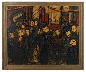 Michel Marie Poulain, July 14 Celebration, The Sailors Are Having Fun, Oil on Canvas