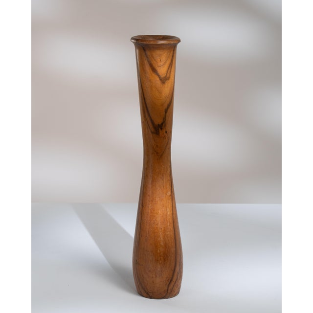 Brown Mid 20th Century Denmark Brown Wood Vase For Sale - Image 8 of 15
