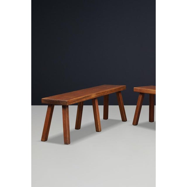 1960s French Primitive Oak Bench with Rich Patina, 1960s For Sale - Image 5 of 15