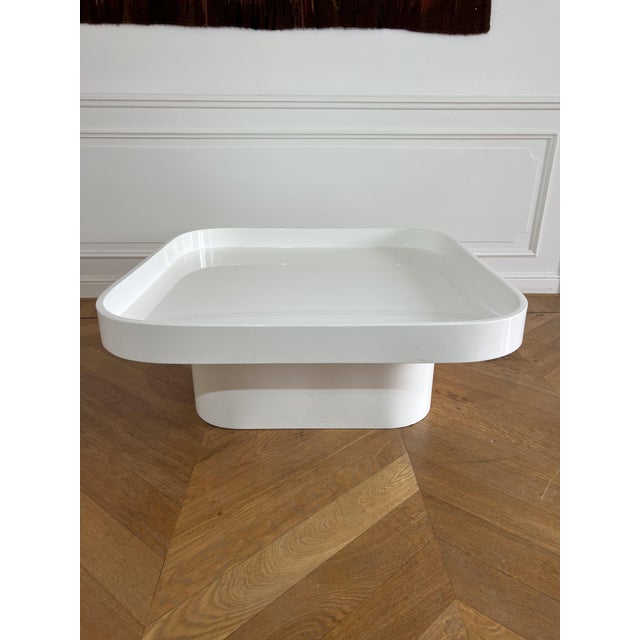 White Lacquered Coffee Table, Italy, 1970s For Sale - Image 5 of 5