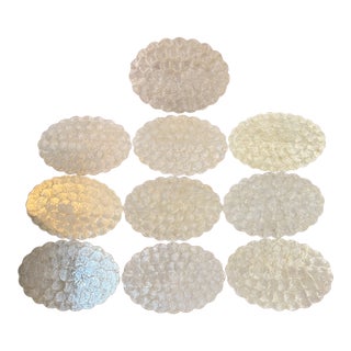 Vintage Capiz Shell Scalloped Placemats - Set of 10 For Sale
