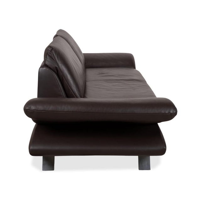 Leather Three-Seater Brown Manual Function Sofa from Koinor Velluti For Sale - Image 14 of 17