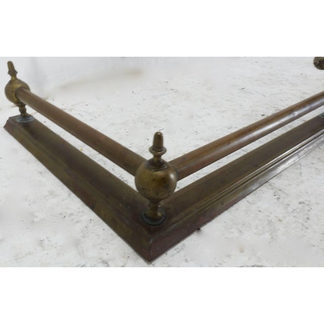 Metal Mid-Century French Brass Fireplace Fender For Sale - Image 7 of 10