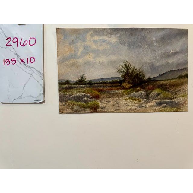 Paint Late 19th Century Frank Henry Mason Signed Original Watercolor Rocky Moorland Landscape For Sale - Image 7 of 7