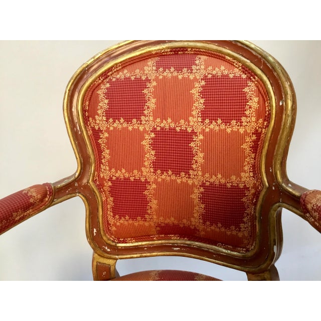 19th Century Venetian Louis XV Style Painted and Gilt Armchairs- A Pair For Sale - Image 10 of 13