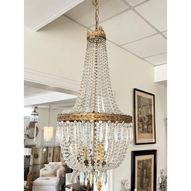 French 19th Century Sack Chandeliers - a Pair For Sale - Image 3 of 6