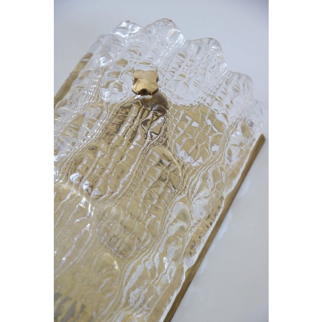 Mid-Century Modern Glass and Brass Wall Lights by Carl Fagerlund for Orrefors, 1960s, Set of 2 For Sale - Image 3 of 18