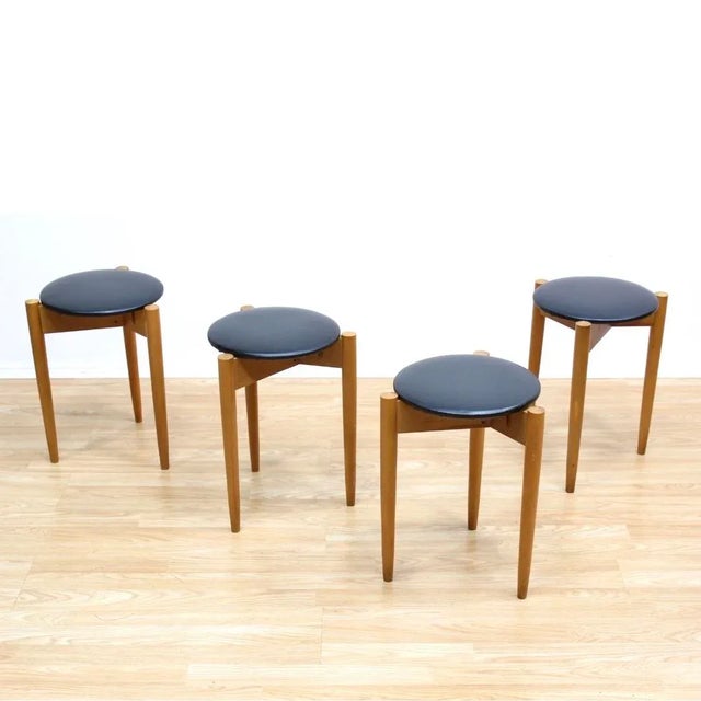 Stunning set of four vintage stools by Legate Furniture of Scotland.&nbsp; These Scandinavian inspired stools where...