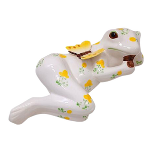 Anthropomorphic Ceramic Relaxing Frog Large 11" Designer Collectible Vintage Rare