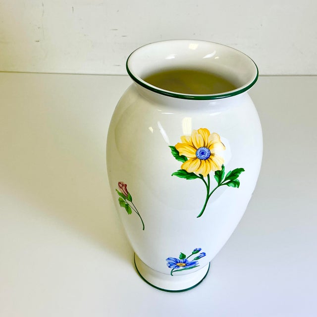 1996 Vintage Portuguese Hollywood Regency Tiffany & Co Porcelain Vase For Sale - Image 10 of 18