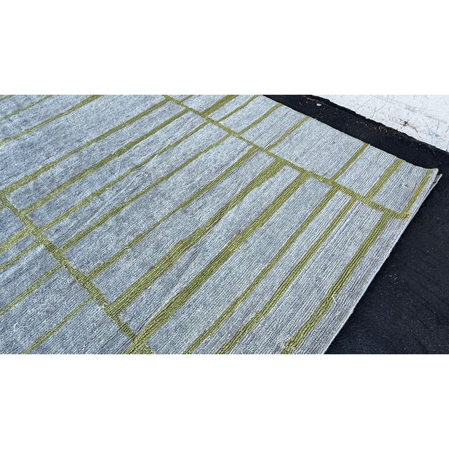 Abstract 12ft X 15ft Stark Abstract Stipe Area Rug With Fika Weave For Sale - Image 3 of 18
