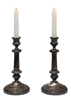 19th Century French Silver-Plated Candle Holders - A Pair
