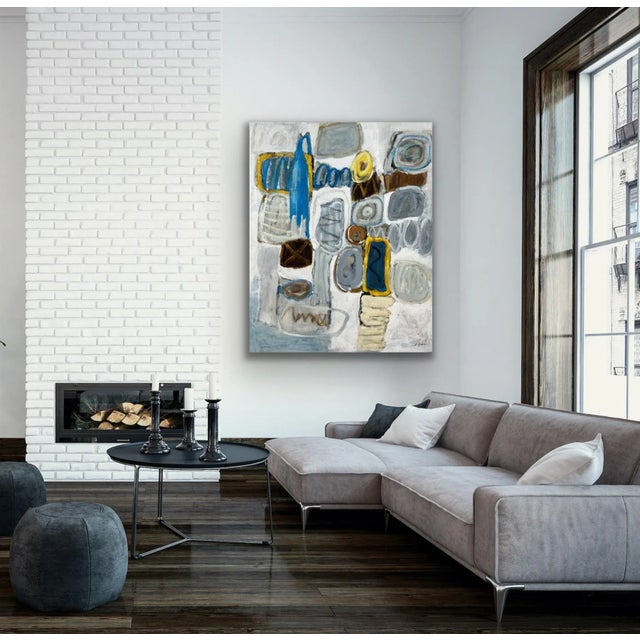 Contemporary Abstract Original Oil Painting on Canvas For Sale - Image 4 of 12