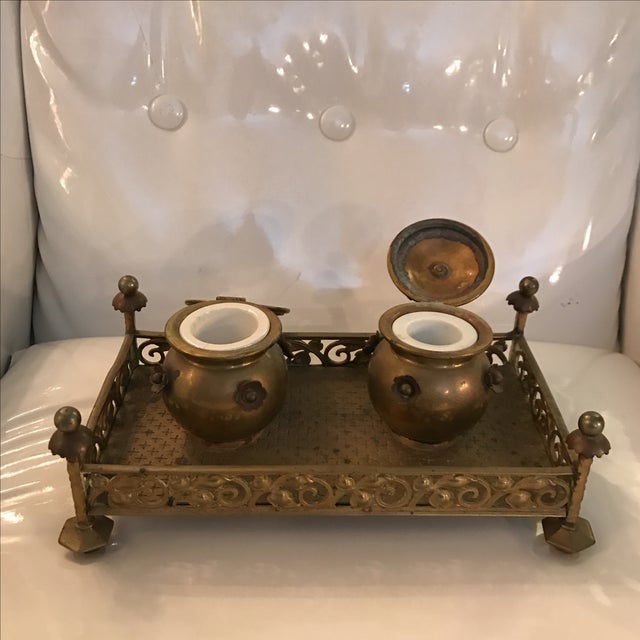 French Bronze French Inkwell For Sale - Image 3 of 8