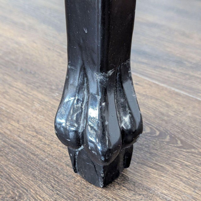 Wood Custom Black Lacquer Chinoiserie Console Table For Sale - Image 7 of 8