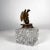 Antique Vintage Cut Crystal Inkwell Brass Eagle Top For Sale - Image 10 of 10
