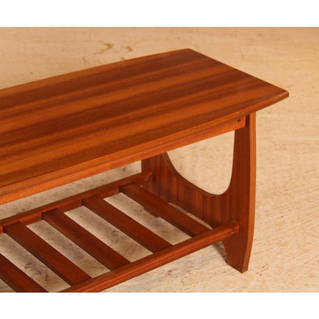 Mid-Century Modern Mahogany Coffee Table with Magazine Rack, 1960s For Sale - Image 4 of 7