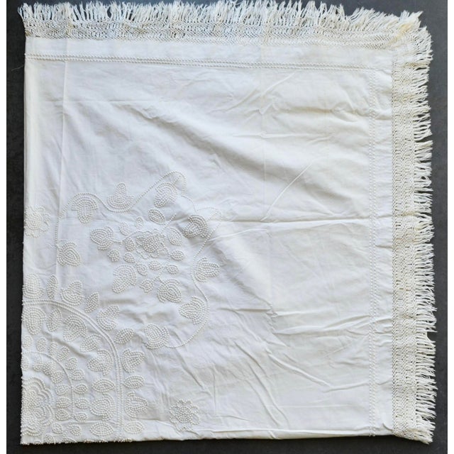 Late 19th Century Late 1800s Antique Candlewick Bed Cover For Sale - Image 5 of 12