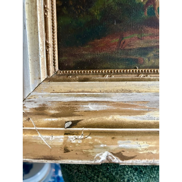 19th Century Oil on Canvas ~ Shepherd With Sheep For Sale In Kansas City - Image 6 of 9