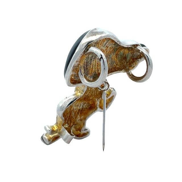 Vintage Snoopy Silver-Tone Pendant / Brooch Necklace For Sale - Image 11 of 11