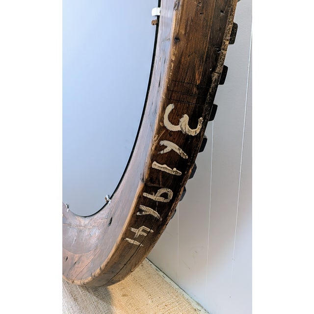 Antique Cogwheel Pattern Mirror For Sale In Houston - Image 6 of 9