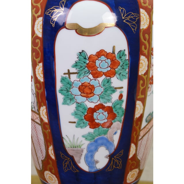 Late 20th Century Frederick Cooper Japanese Imari Porcelain Mantel Vase Urn Table Lamp 34" For Sale - Image 11 of 17