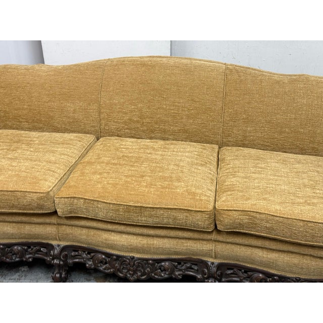 Wood Circa 1920's Victorian Three Seater Wheat Sofa For Sale - Image 7 of 12