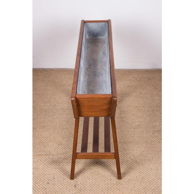 1960s Large Danish Interior Planter in Beech and Zinc by Brdr Dalsaargd for Illum Bolighus, 1960 For Sale - Image 5 of 16