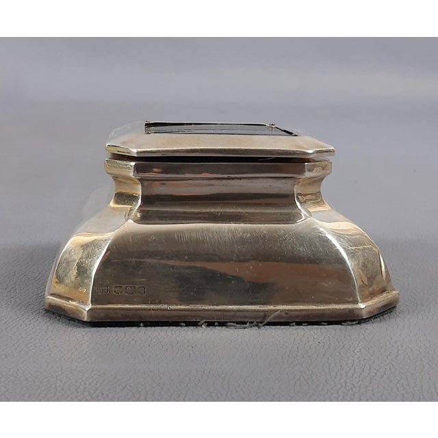 Antique Edwardian Inkwell in 925 Sterling Silver by Mappin & Webb, 1890s For Sale - Image 3 of 11